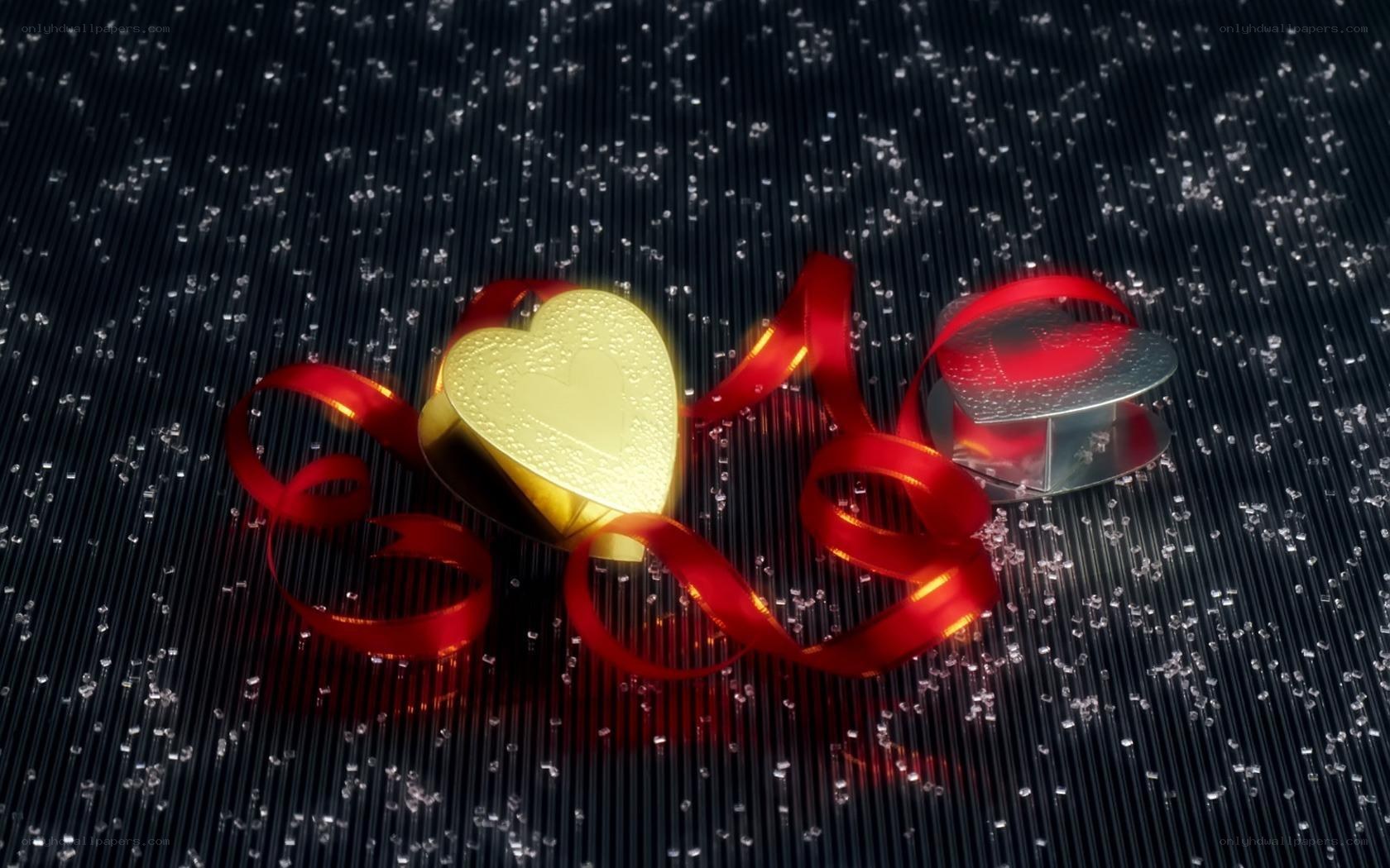 heart-shaped gift boxes with ribbon