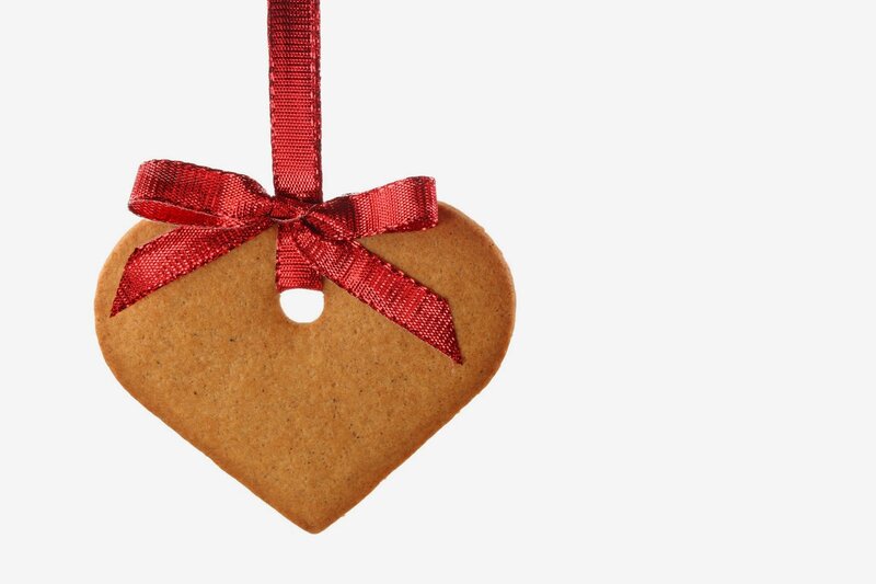 Heart-shaped Gingerbread Cookie — Brown, Festive, Photograph