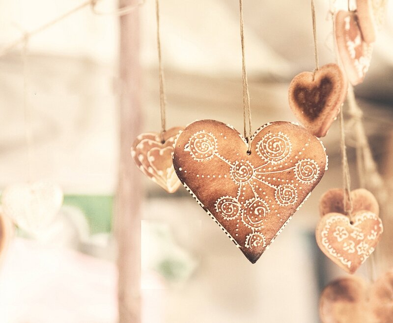 Heart-shaped Gingerbread Cookies — Brown, Cozy
