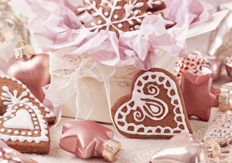 Heart-shaped Gingerbread Cookies — Brown, Festive