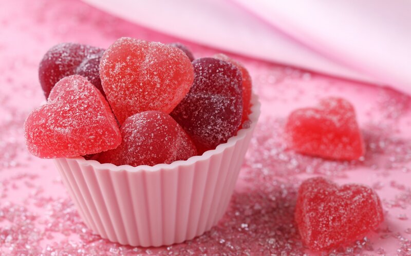 Heart-shaped Gummy Candies — Pink, Sweet