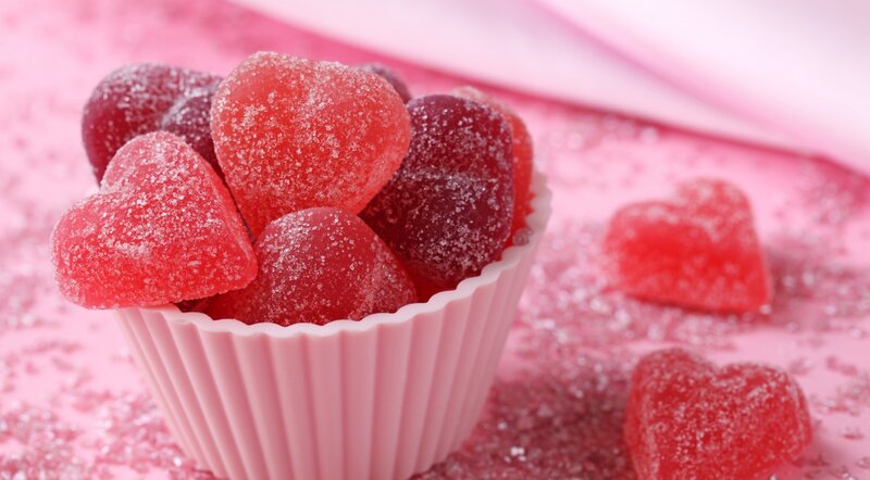 Heart-shaped Gummy Candies — Pink