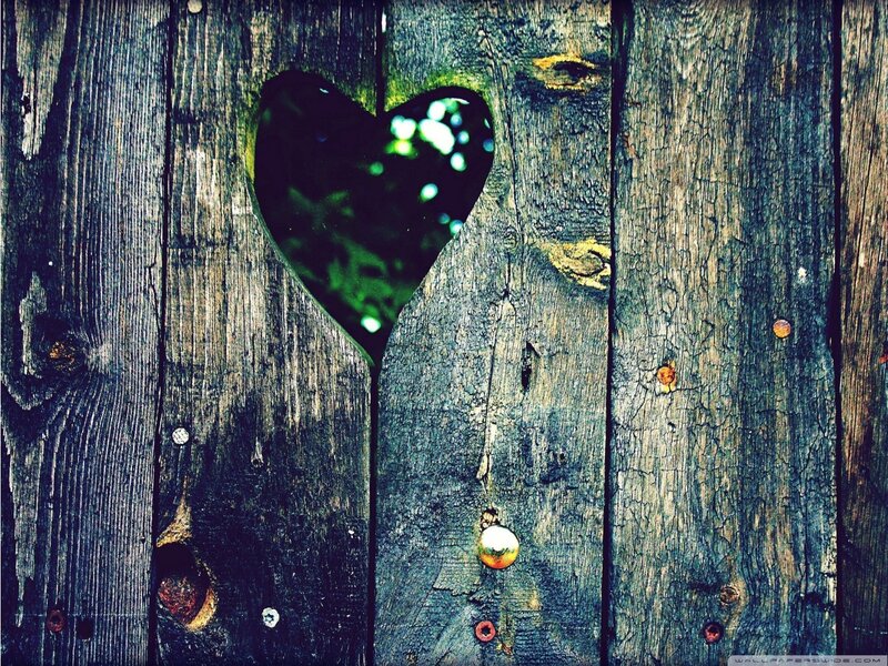 Heart-shaped Hole in Wood — Brown, Rustic, Photograph