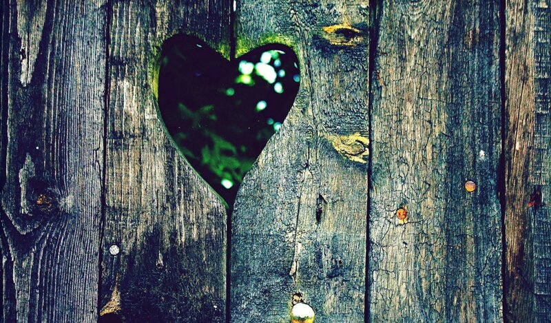 Heart-shaped Hole in Wood — Brown, Serene