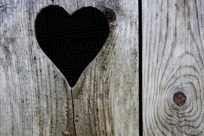 Heart-shaped Hole in Wood — Brown