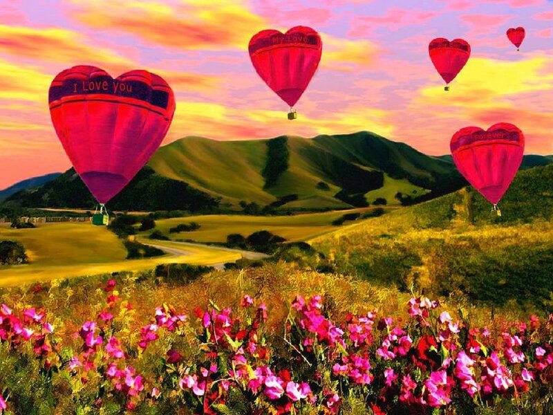 Heart-shaped Hot Air Balloons — Pink