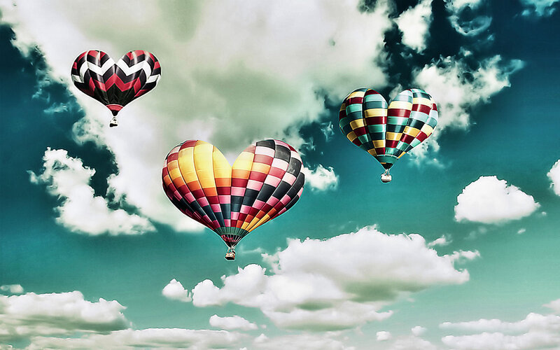 Heart-shaped Hot Air Balloons