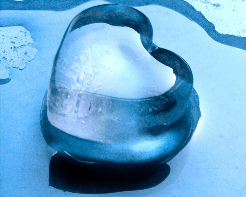 Heart-shaped Ice Block — Blue, Cold, Winter