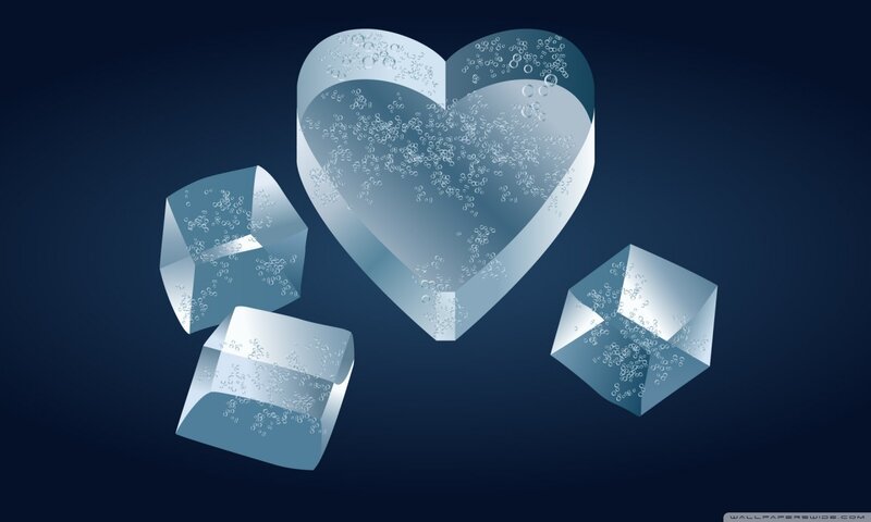 Heart-shaped Ice Block — Blue