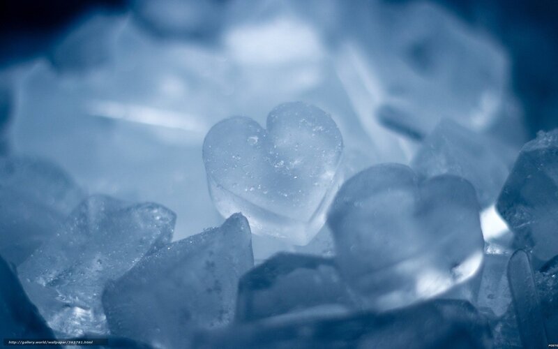 Heart-shaped Ice Cubes — Blue, Cool