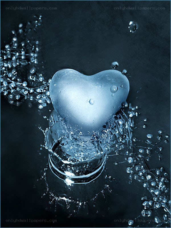 heart-shaped ice in water