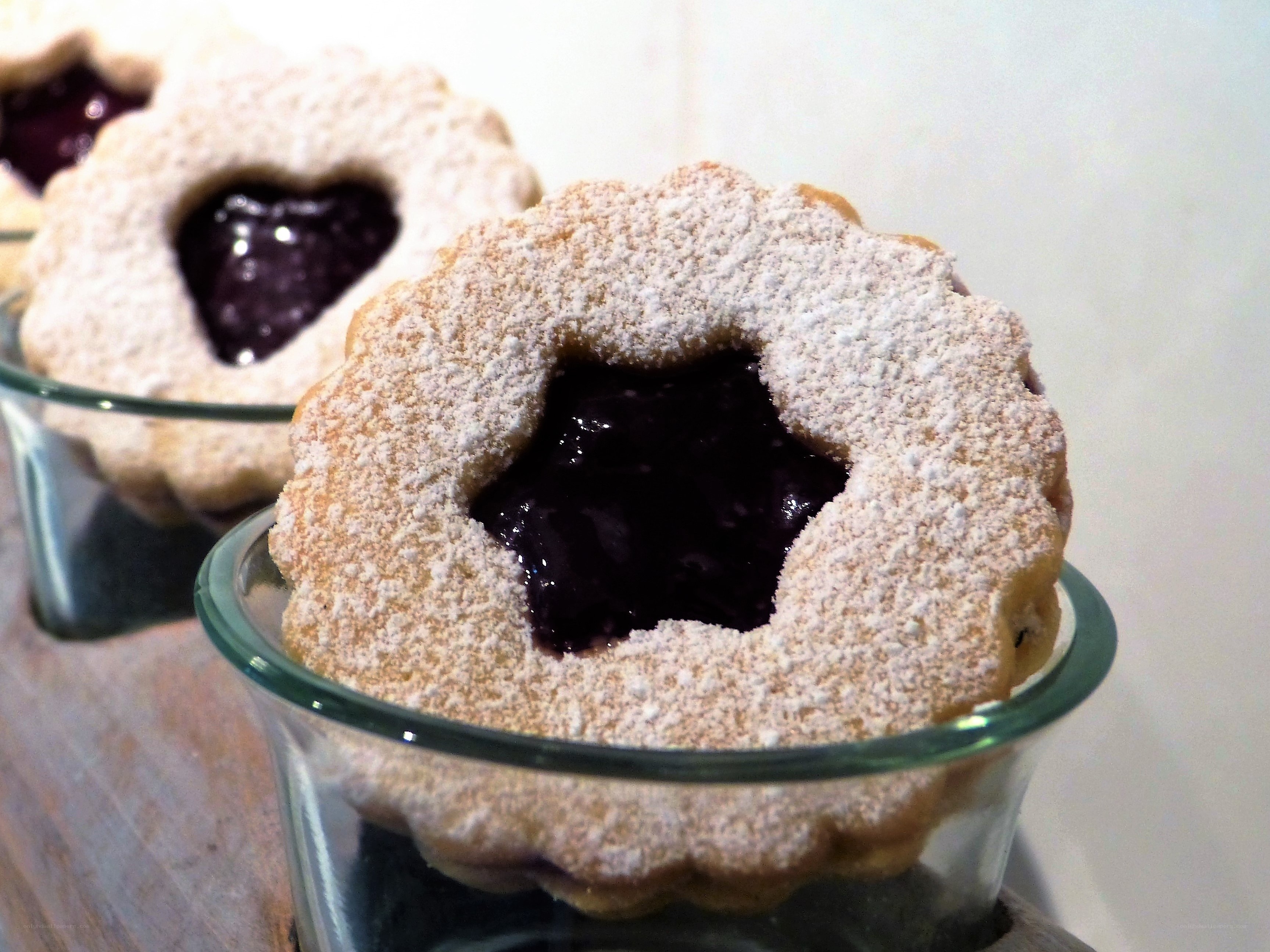 heart-shaped jam cookies