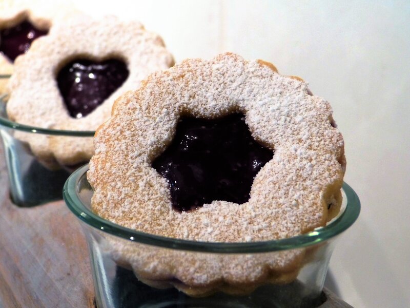 Heart-shaped Jam Cookies — Brown, Homely