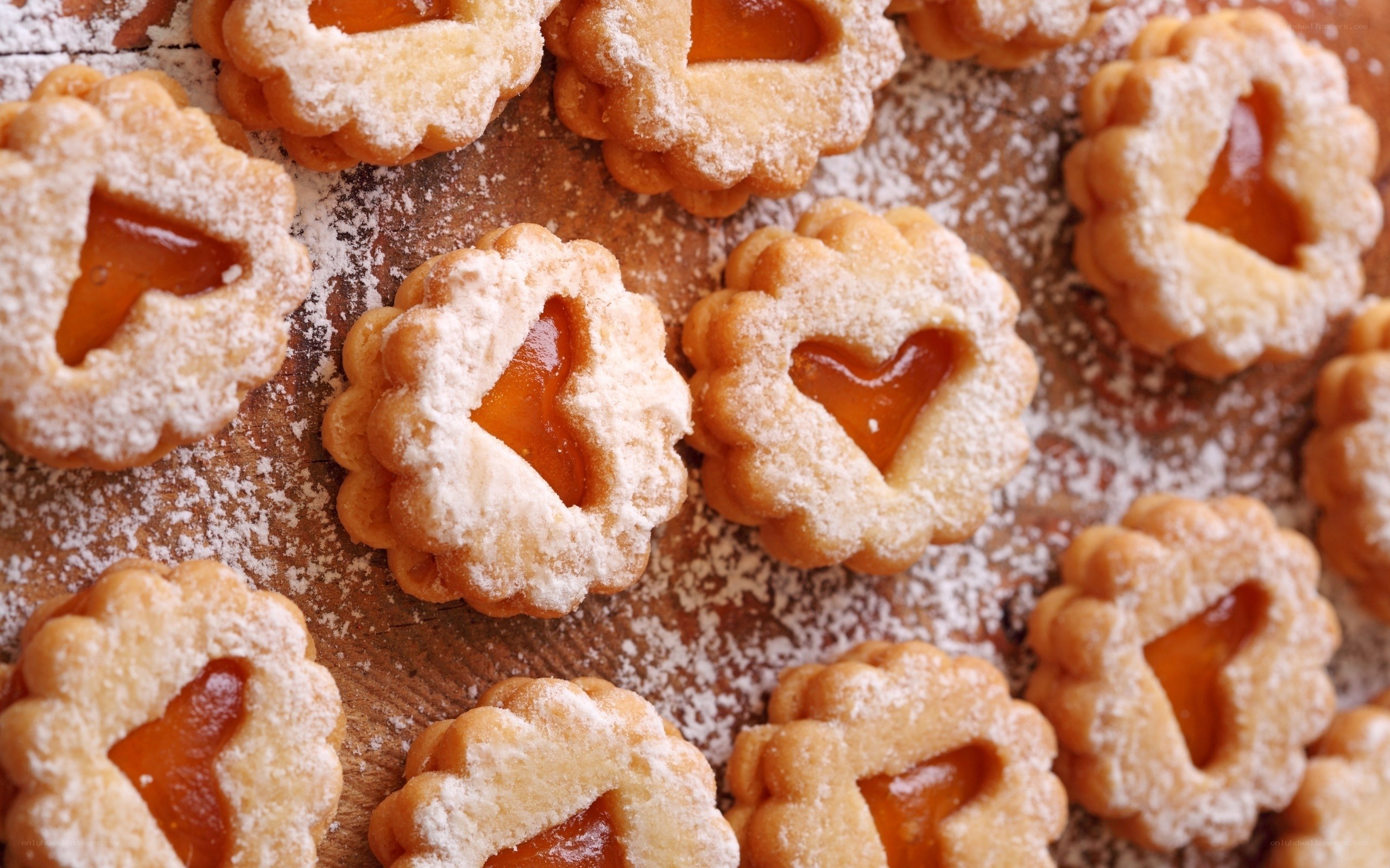 heart-shaped jam cookies