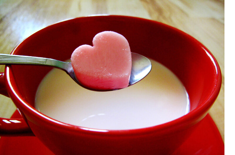 Heart-shaped Jelly on Spoon