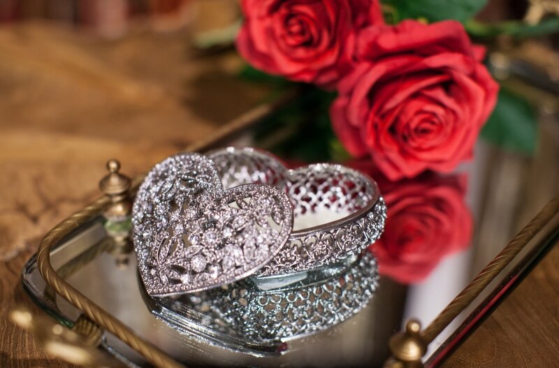 Heart-shaped Jewelry Box — Silver