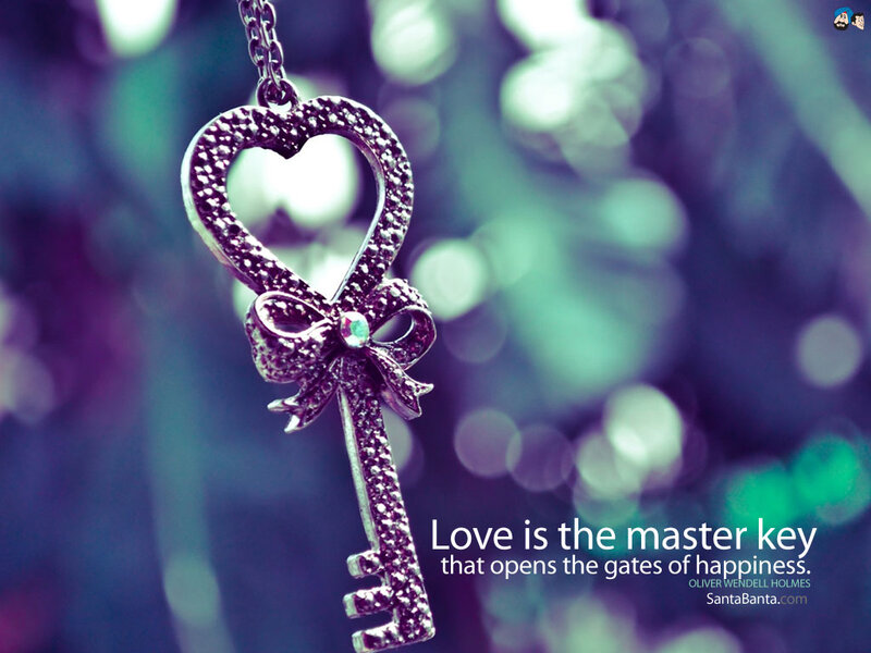 Heart-shaped Key Pendant — Purple, Romantic