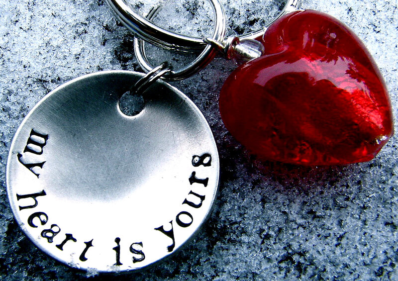 Heart-shaped Keychain — Silver