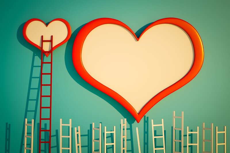 Heart-shaped Ladders — Teal