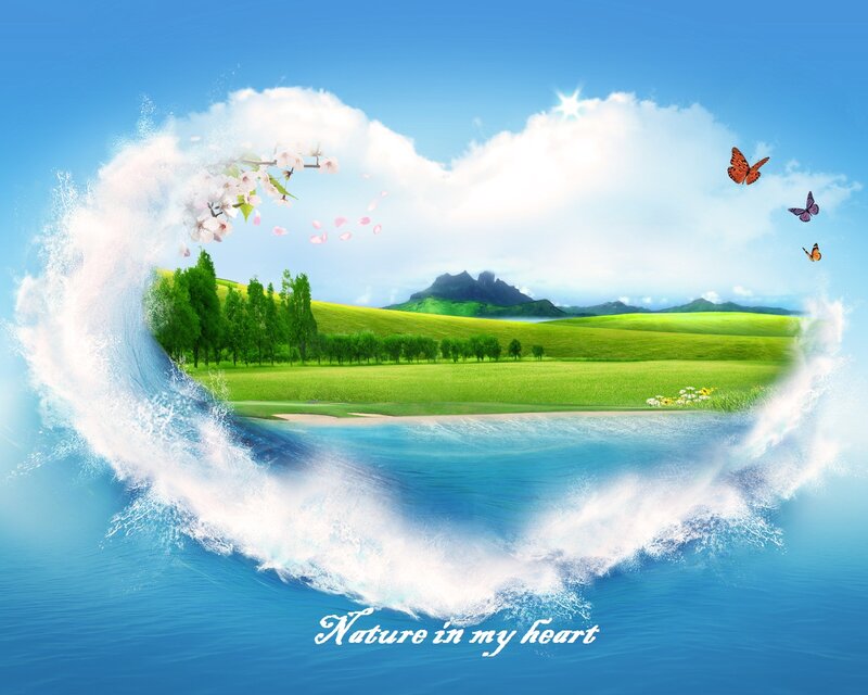 Heart-shaped Landscape — Blue