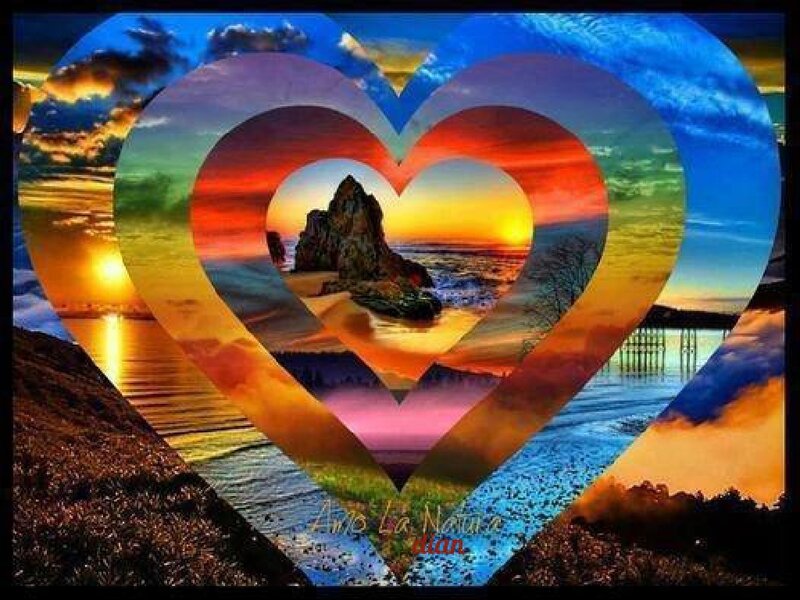 Heart-shaped Landscape Collage
