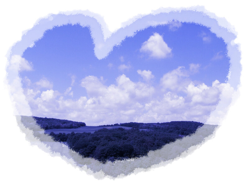 heart-shaped landscape view