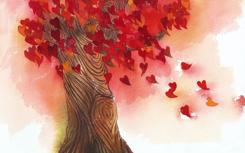 Heart-shaped Leaf Tree — Red