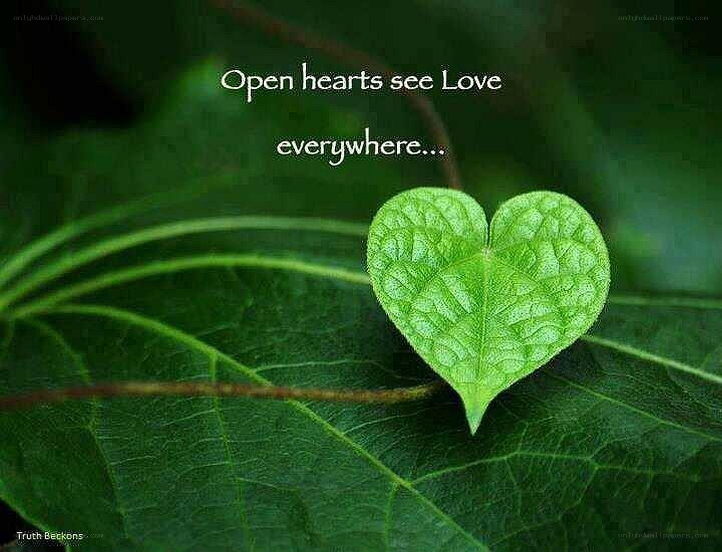 heart-shaped leaf with love quote