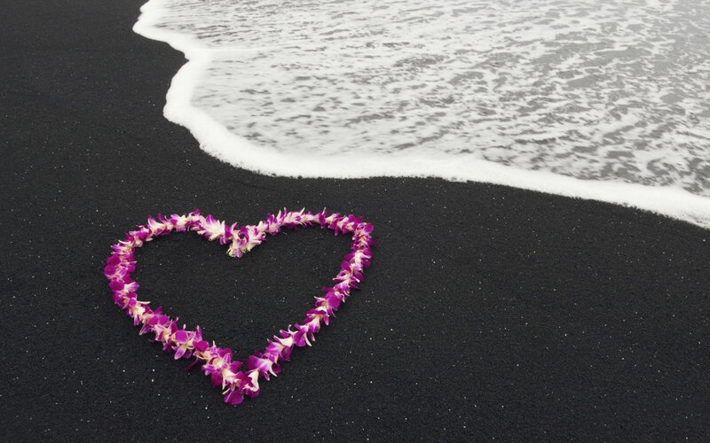 Heart-shaped Lei on Beach