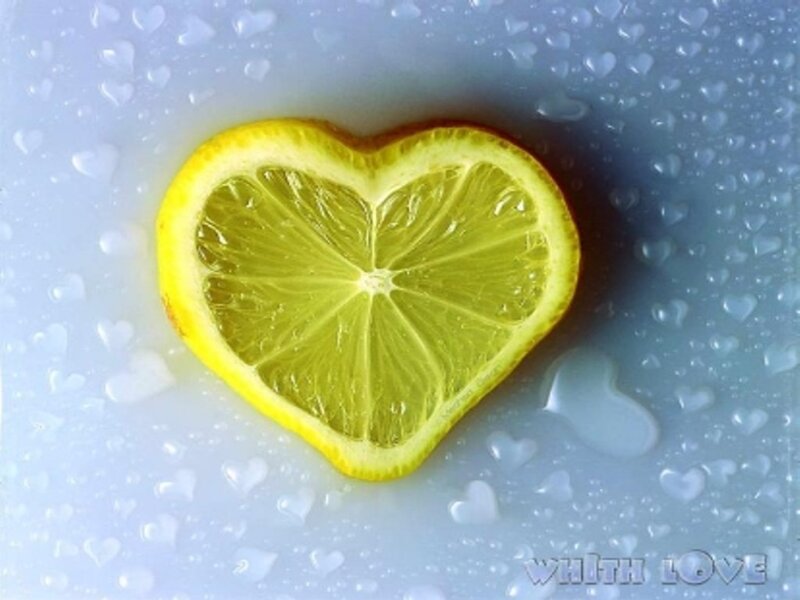 heart-shaped lemon slice