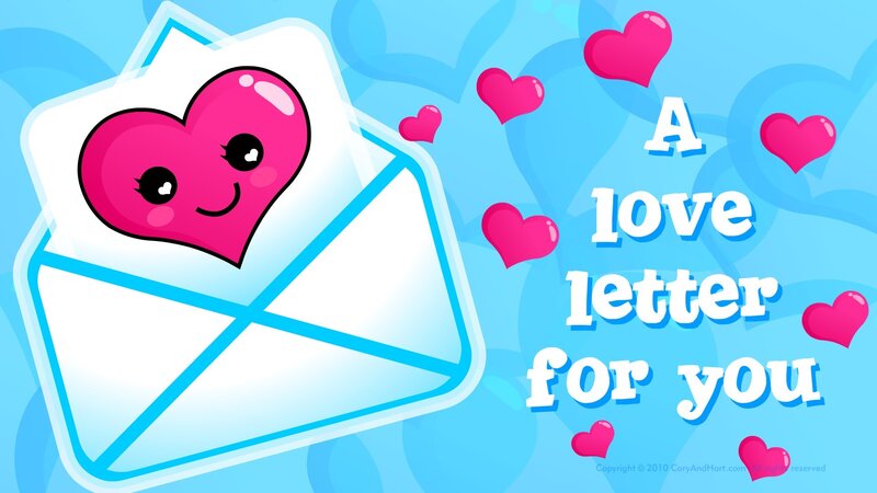 Heart-shaped Letter — Blue