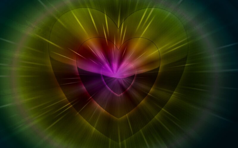 Heart-shaped Light Burst — Purple