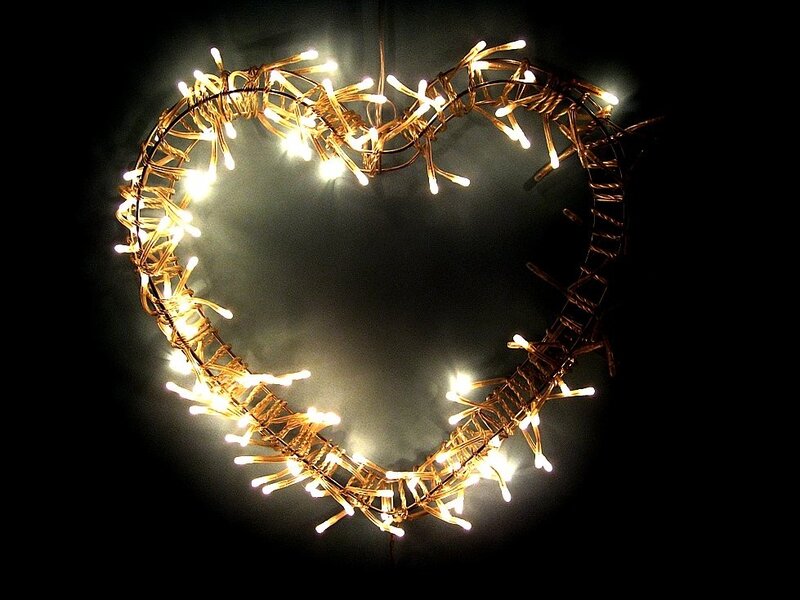 heart-shaped light decoration