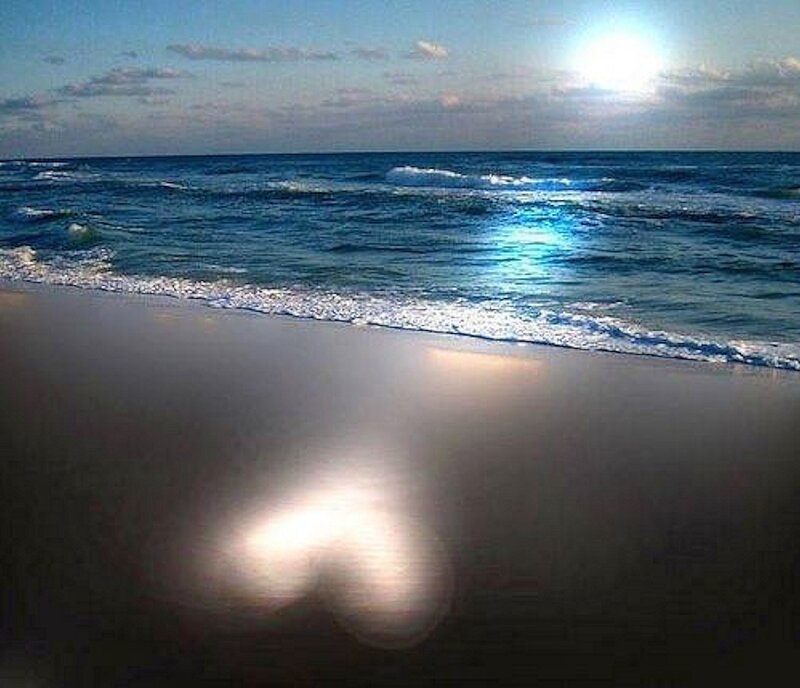 Heart-shaped Light on Beach