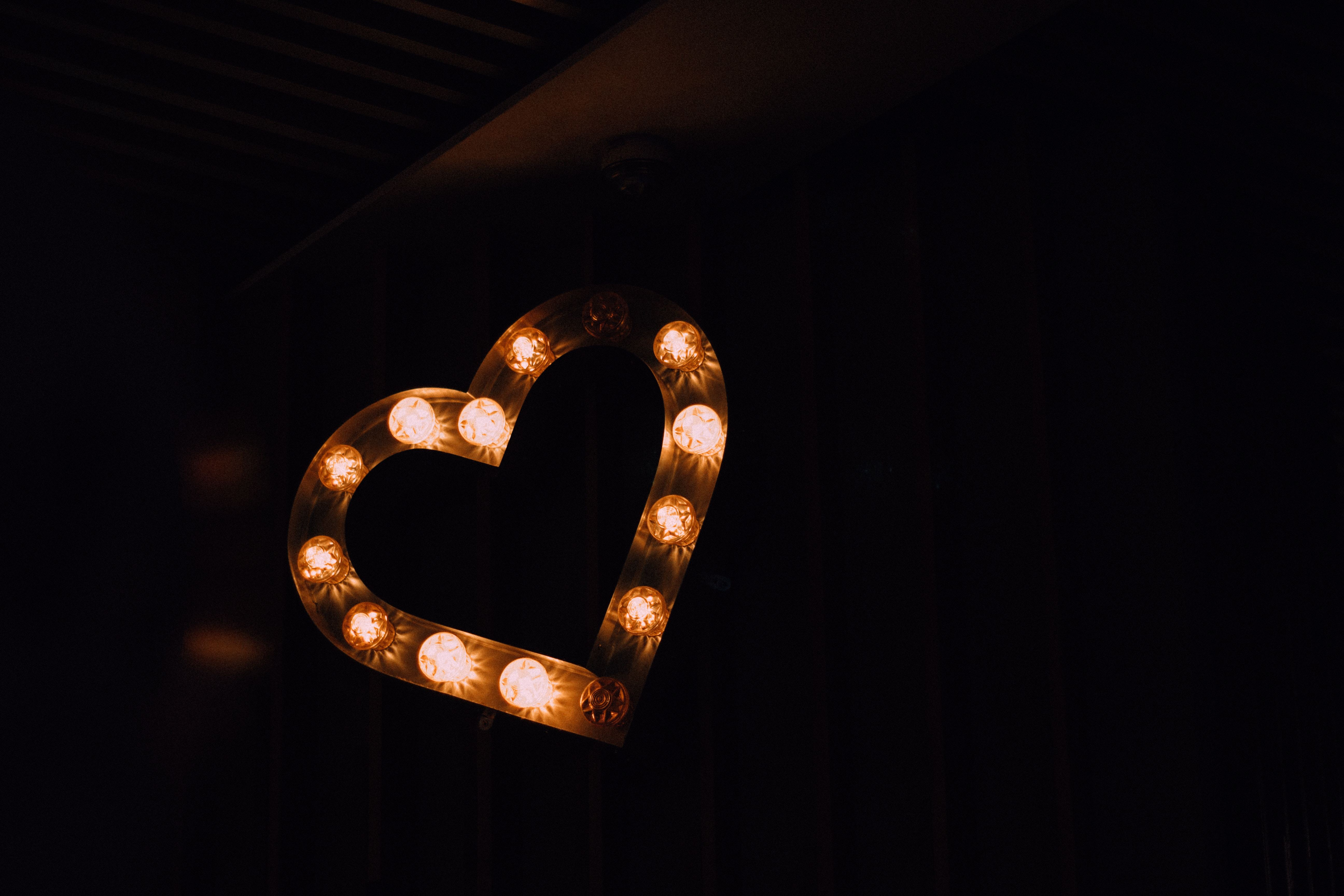 heart-shaped light sign
