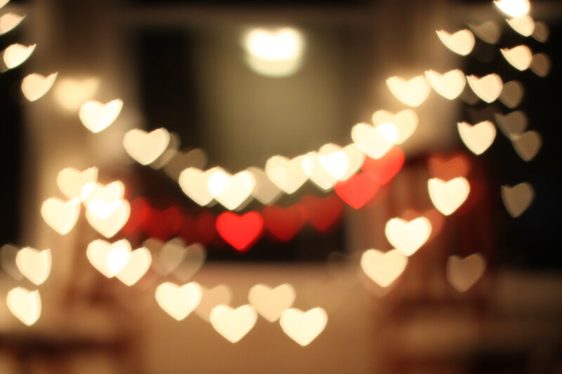 Heart-shaped Lights — White