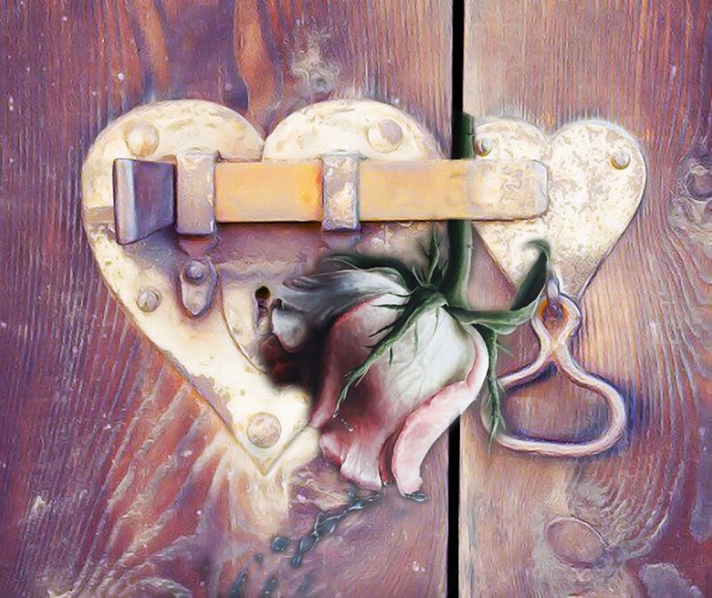 Heart-shaped Lock with Rose