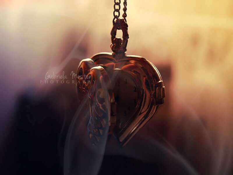 Heart-shaped Locket — Gold, Dramatic, Sunset