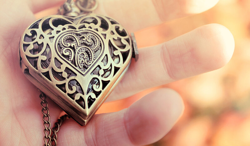 Heart-shaped Locket — Gold, Warm, Sunset