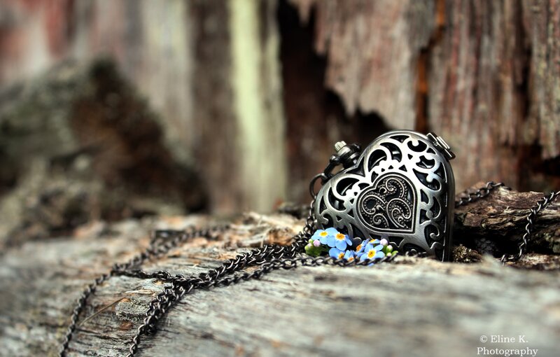 Heart-shaped Locket — Gray, Serene