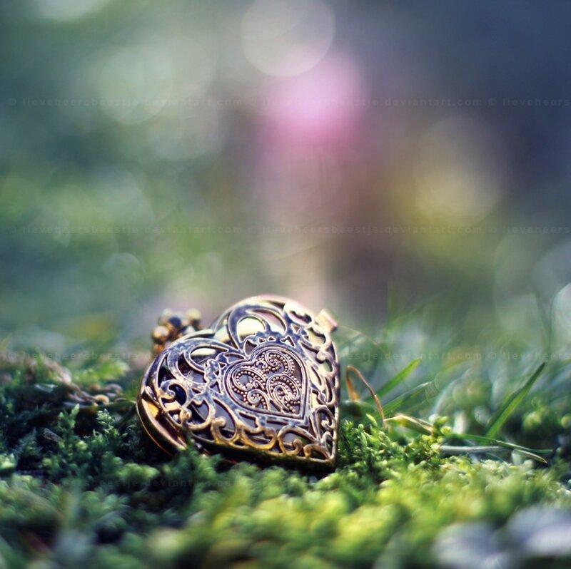 Heart-shaped Locket — Green, Serene, Photograph
