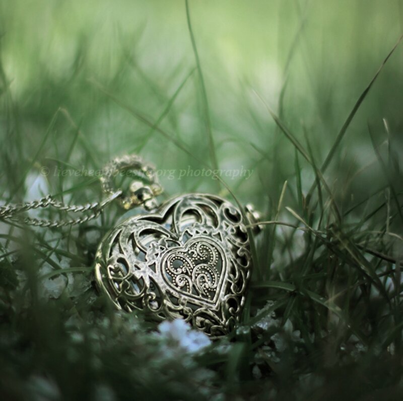 Heart-shaped Locket — Green, Serene