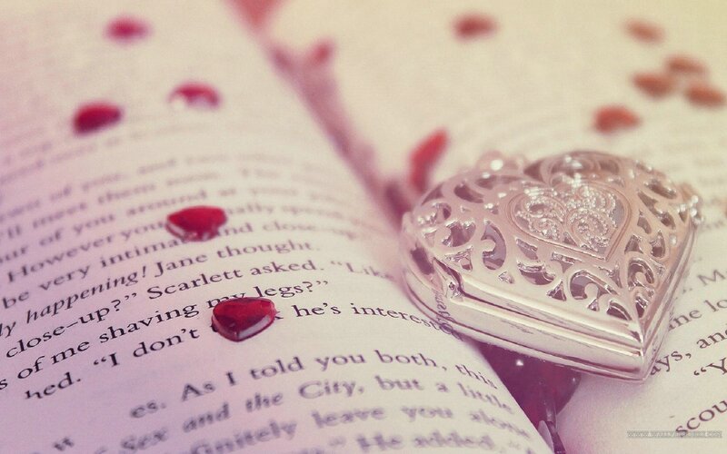 Heart-shaped Locket on Book — White