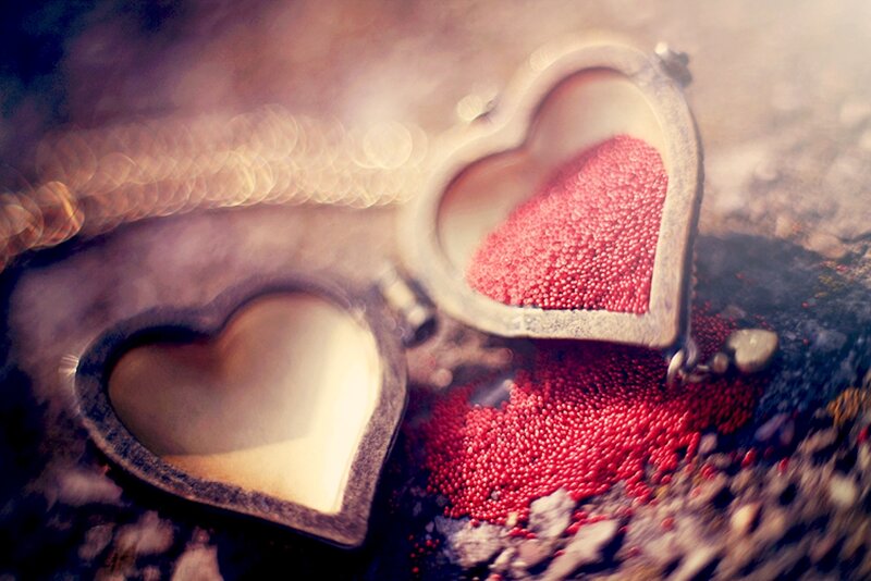 Heart-shaped Locket — Red, Romantic, Photograph