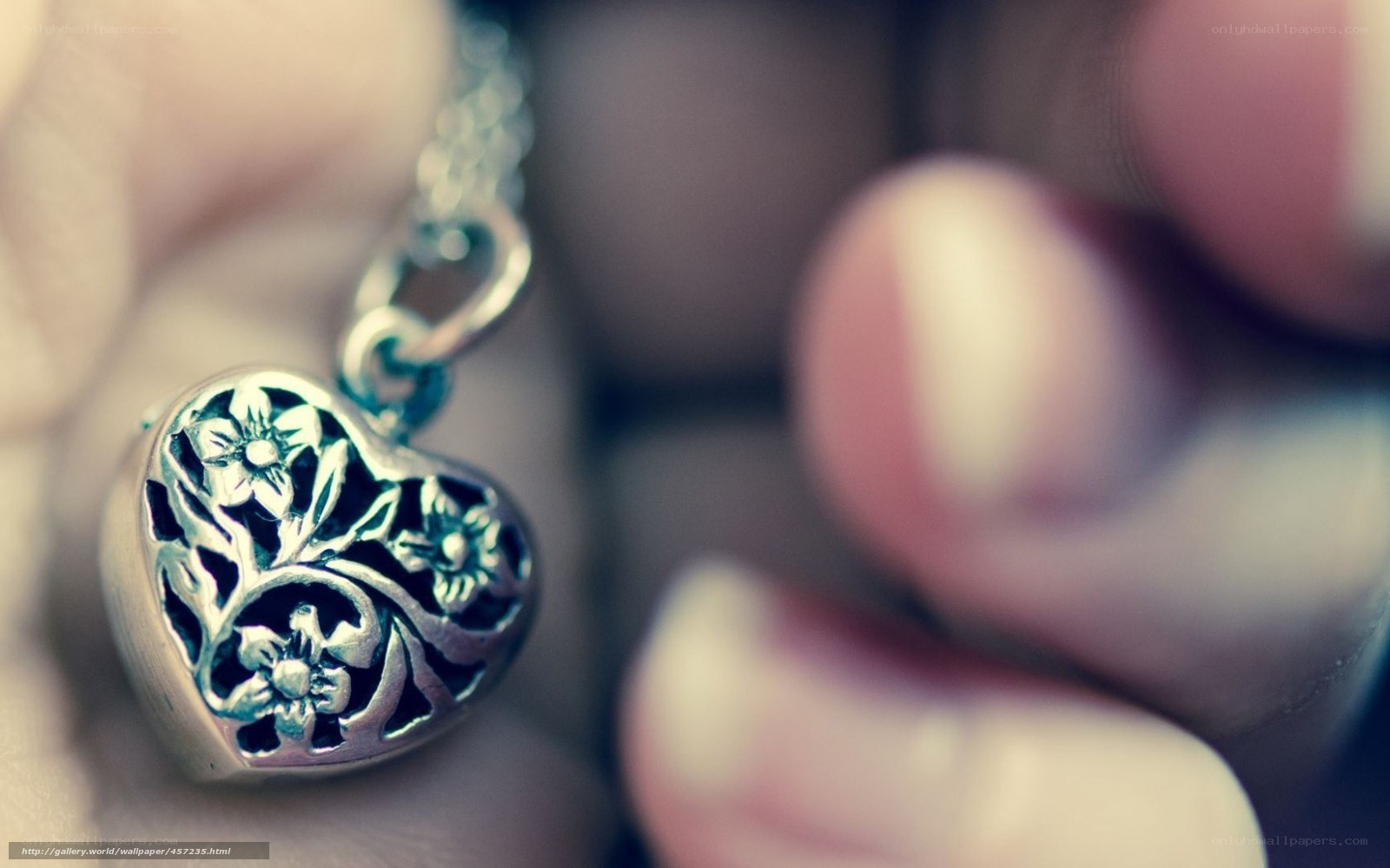 heart-shaped locket with flowers