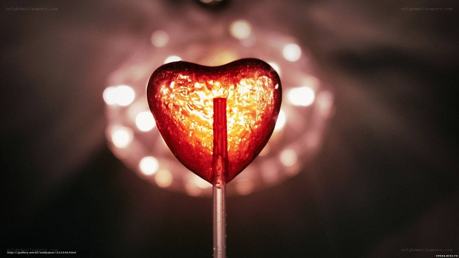 heart-shaped lollipop in light