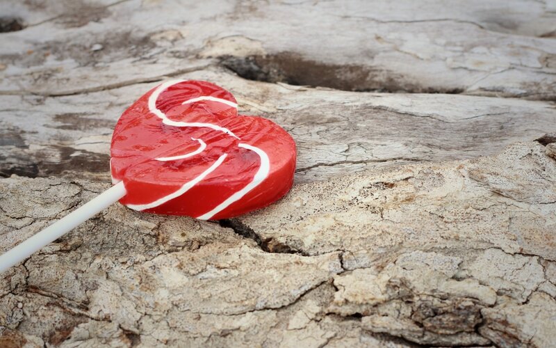 Heart-shaped Lollipop — Red, Calm, Photograph