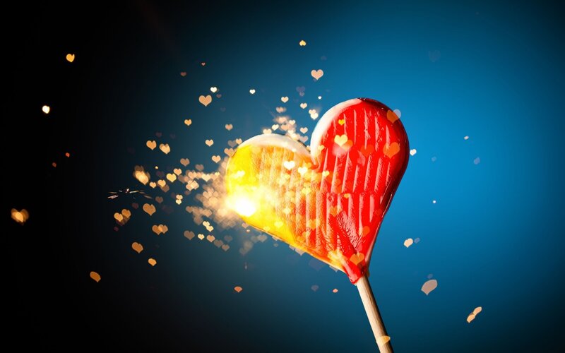 Heart-shaped Lollipop — Red, Magical