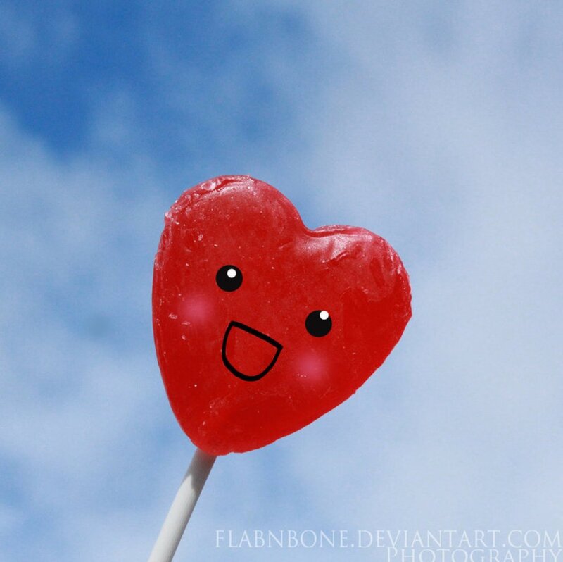 Heart-shaped Lollipop — Red