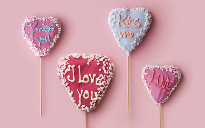 Heart-shaped Lollipops — Pink